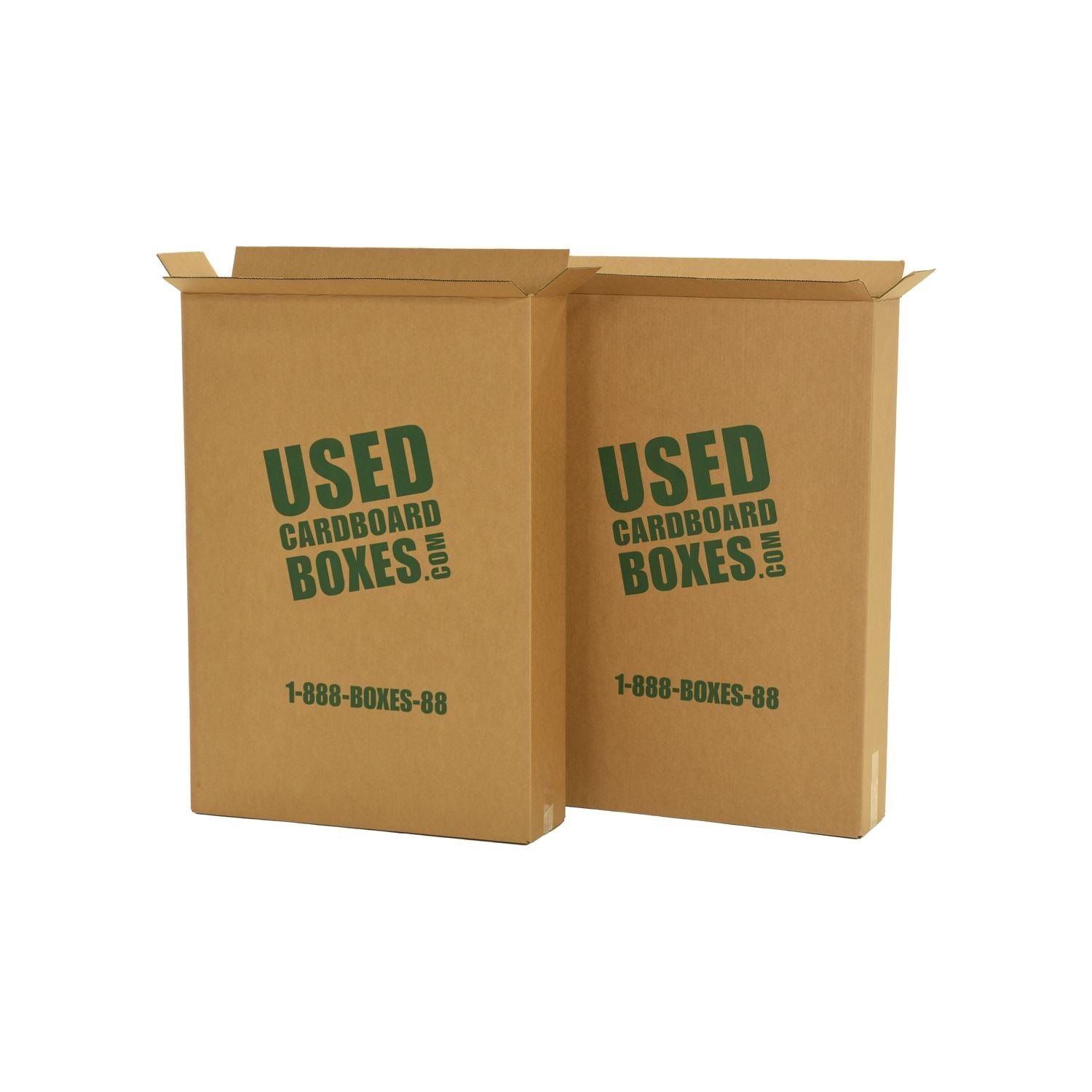 1 BR # Shipping boxes used to transport all included used moving boxes and moving supplies in a 1 Bedroom Moving Kit by UsedCardboardBoxes. These shipping boxes can be re-used for tall and thin picture frames, televisions (TV), and even mirrors.