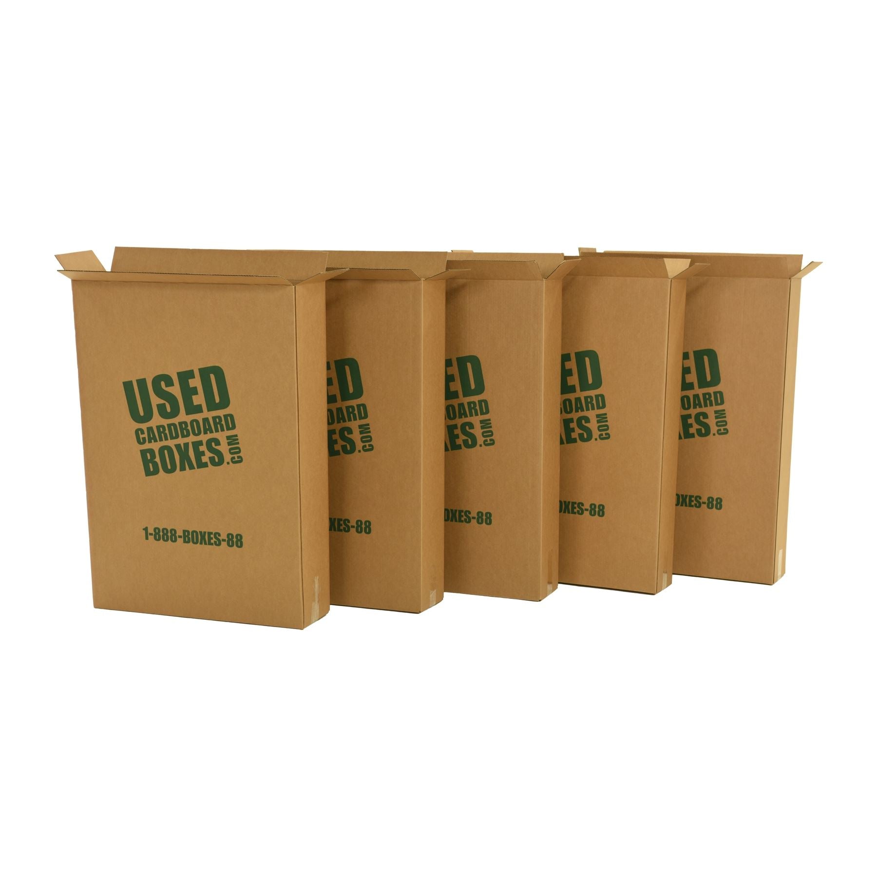 4 BR# Shipping boxes used to transport all included used moving boxes and moving supplies in a 4 Bedroom Moving Kit by UsedCardboardBoxes. These shipping boxes can be re-used for tall and thin picture frames, televisions (TV), and even mirrors.