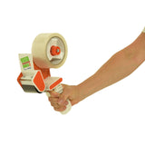 A tape dispenser, also known as a tape gun, which utilizes rolls of tape which are 2 inches wide, included in an 8 Bedroom Moving Kit by UsedCardboardBoxes.