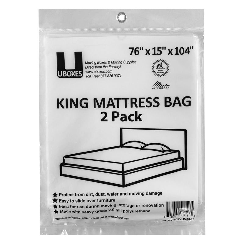 Moving Supplies King Mattress Covers 2 Pack UsedCardboardBoxes