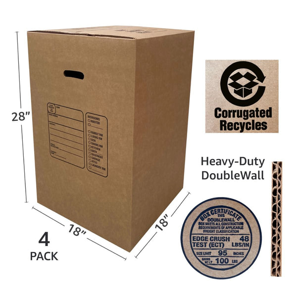 Kitchen Dish Moving Boxes - Pack of 4 | UsedCardboardBoxes