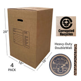 NEW Kitchen Moving Boxes (Deluxe Heavy Duty) - Pack of 4