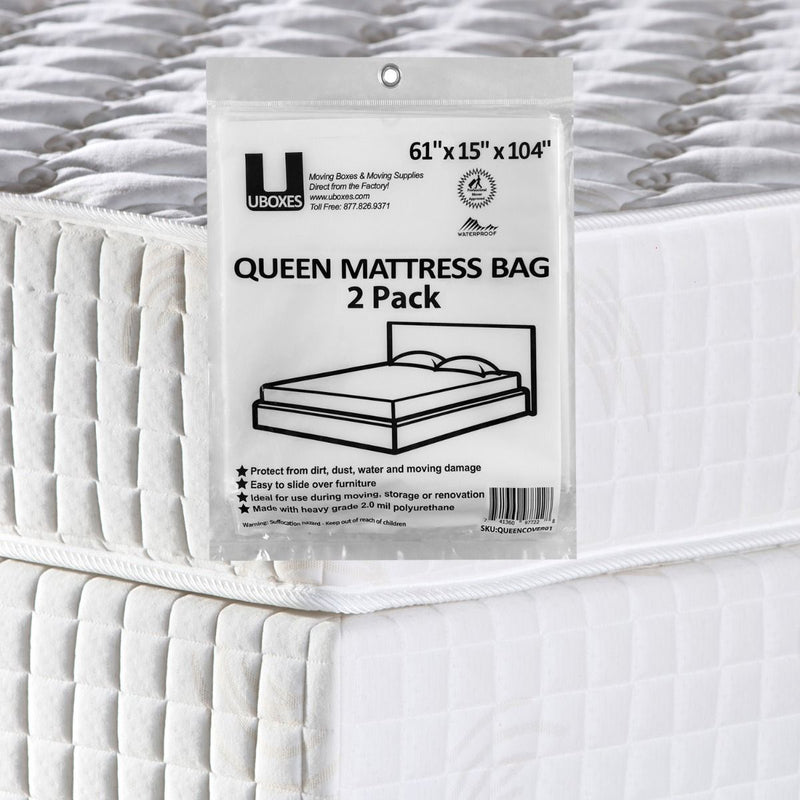 Moving Supplies Queen Mattress Covers 2 Pack UsedCardboardBoxes