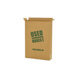 Shipping box used to transport all included used moving boxes and rolls of tape in a Medium Moving Boxes Kit by UsedCardboardBoxes. This shipping box can be re-used for tall and thin picture frames, televisions (TV), and even mirrors.