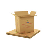X-Large (XL) sized used moving and storage boxes shown assembled and flattened which are included in a 3 Bedroom Moving Kit by UsedCardboardBoxes.