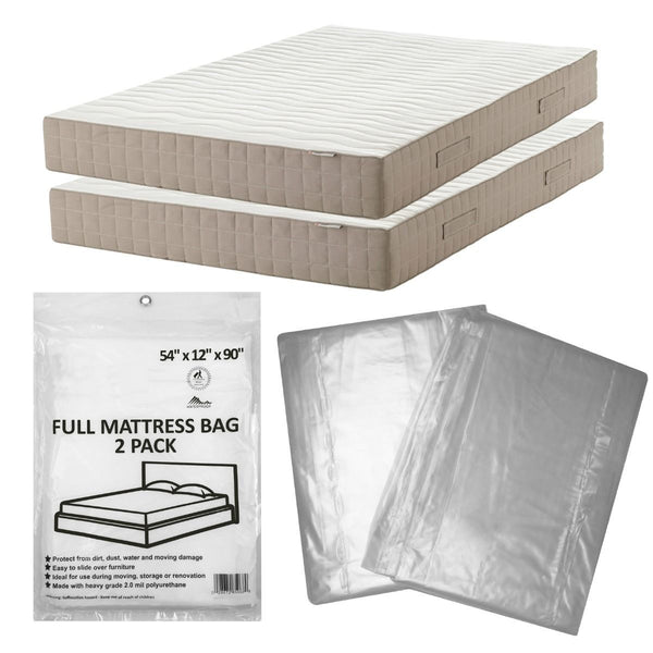 2 NEW Mattress Covers, sized for Full sized beds and box springs (90"x54"x12"), by UsedCardboardBoxes.