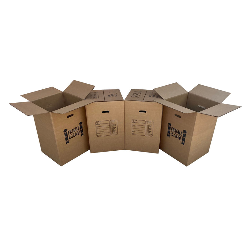 Uboxes UsedCardboardBoxes - File Moving Boxes - Pack of 6, Size: 15 - Black